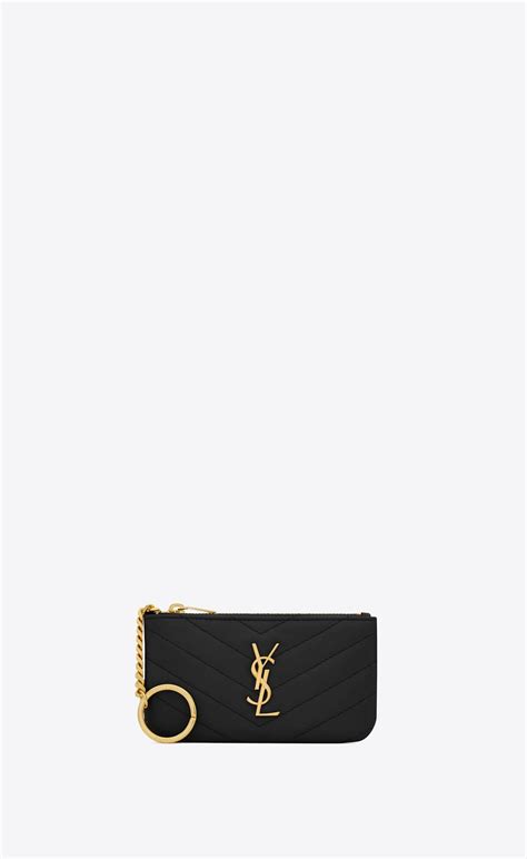 ysl key pouch black|ysl coin purse keychain.